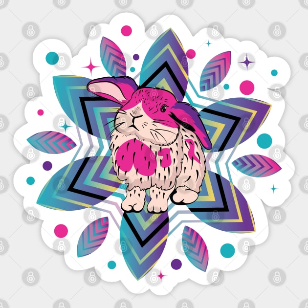 Cute bunny with patterns Sticker by AnnArtshock